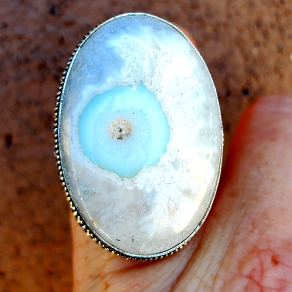 New Solar Quartz Agate 925 Silver Statement Ring. - Picture 2 of 16